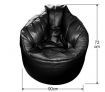 Synthetic Leather Bean Bag Chair Cover - Black