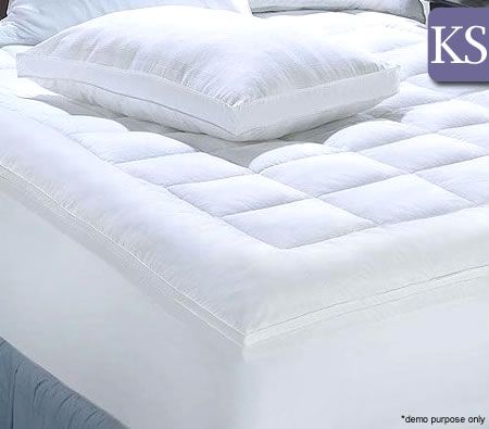 Living At Home Mattress Topper 800GSM with Puff Ball Fill + Cotton Cover - King Single