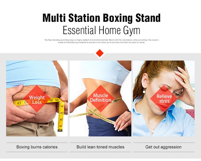 Multi Station Boxing Stand With Punching Bag Speed Ball Floor To Ceiling Ball