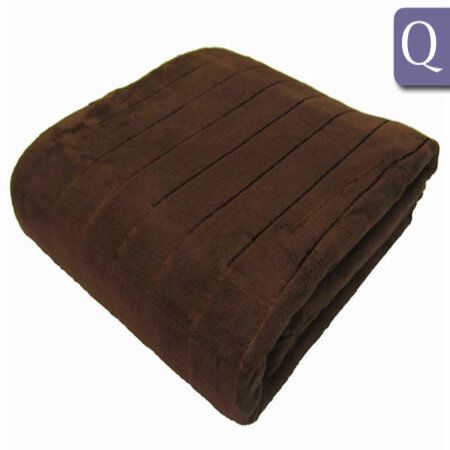 Elegant Microfibre Blanket - Queen Bed, Chocolate