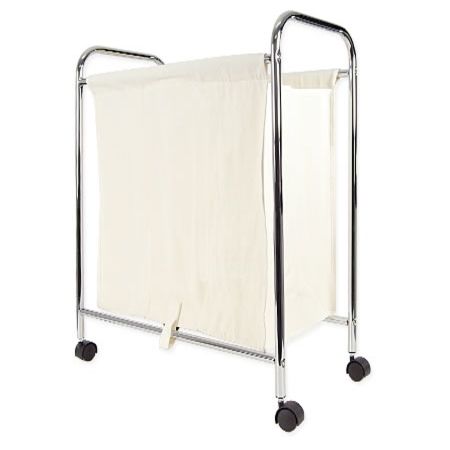 Laundry Trolley Basket with 3 Section Liner Bag