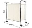 Laundry Trolley Basket with 3 Section Liner Bag
