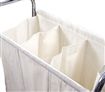 Laundry Trolley Basket with 3 Section Liner Bag