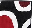 Retro Design Rug - Black/Red/White - 230x160cm