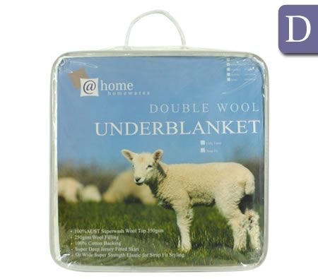 Living at Home Strap Fit Australian Double Wool Underblanket - Double