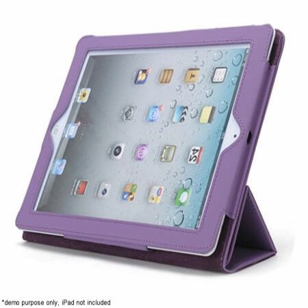 iPad 4/3/2 Smart Cover with Folding Stand & Back Case - Purple