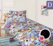 Happy Kids Glow in the Dark Double Bed Quilt Cover Set - Sketch Pad