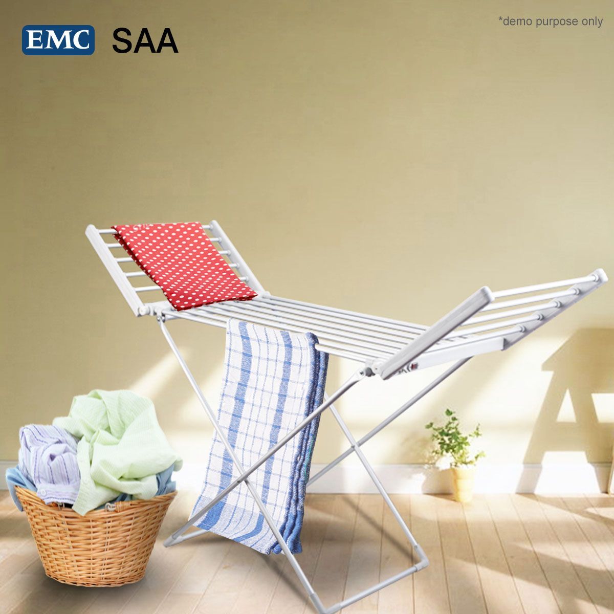 Electric Heated Clothes Towel Drying Rack Aluminum Airer Extendable Arms