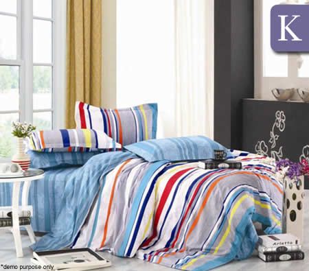 Cotton Percale 420TC Quilt Cover Set - King/Lorrita