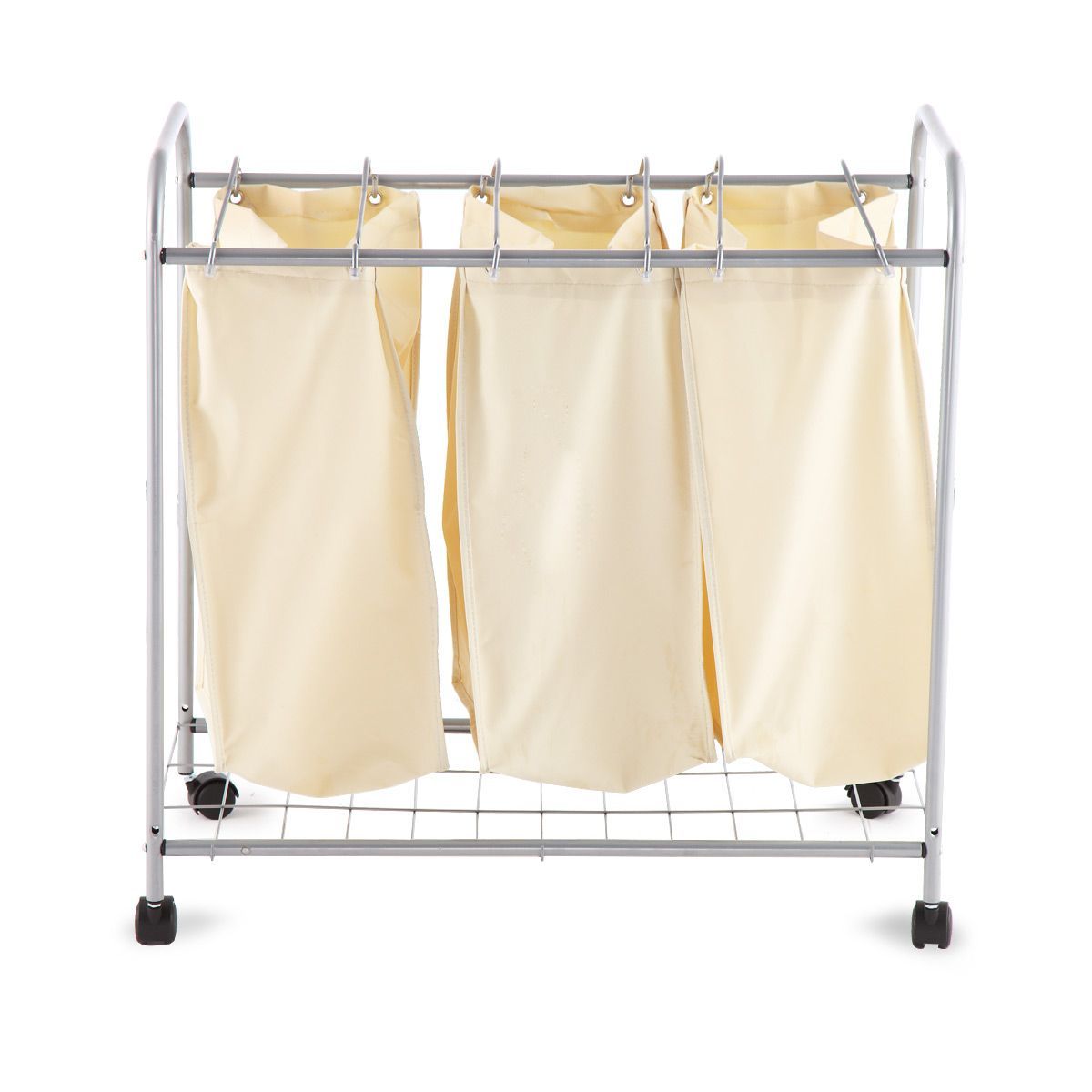 3 Compartment Laundry Basket Trolley Crazy Sales