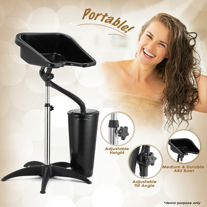 Medium Salon Basin Portable Hair Wash Hairdressing Washing Shampoo Bowl Sink  High Gloss Adjustable Height | Crazy Sales