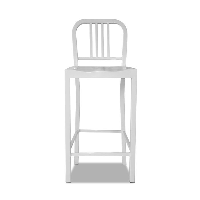 Set of Metal Navy High Bar ChairsWhite Crazy Sales