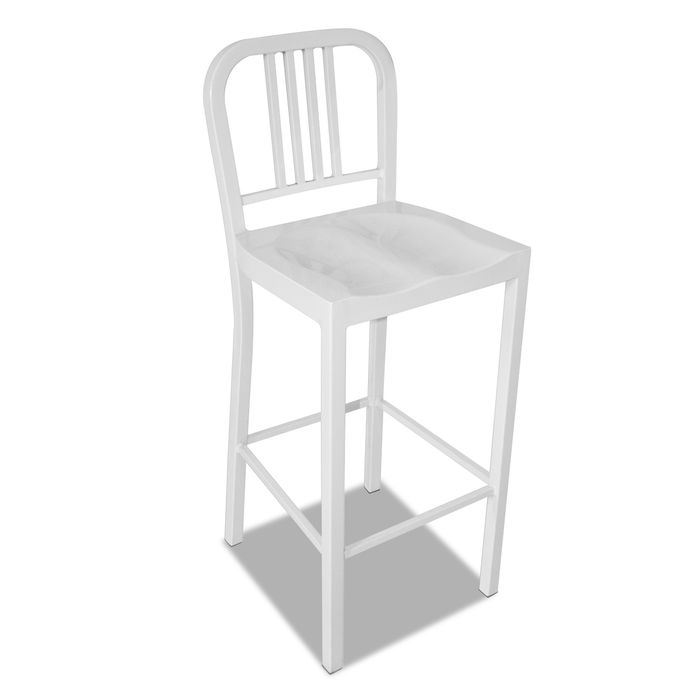 Set of Metal Navy High Bar ChairsWhite Crazy Sales