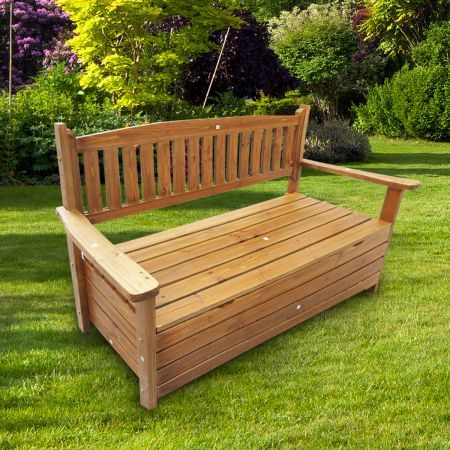 Wooden Garden Storage Bench | Crazy Sales