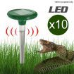 Solar Powered Snake Repellent with LED Light - Set of 10