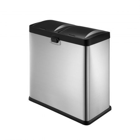 Modern 60L Dual Compartment Stainless Steel Garbage Bin | Crazy Sales