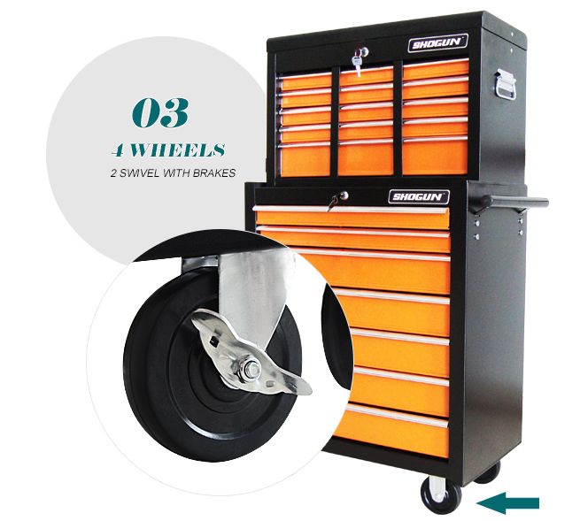 16 Drawer Tool Box Trolley Orange Crazy Sales