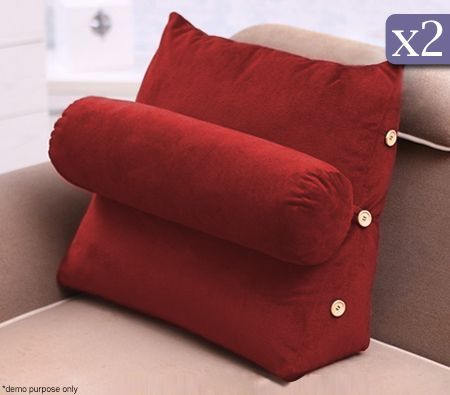 3-in-1 Back Support Pillow Set of 2 - Red