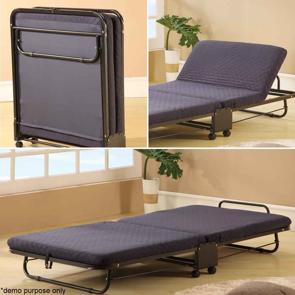 Folding Bed With Adjustable Headrest 