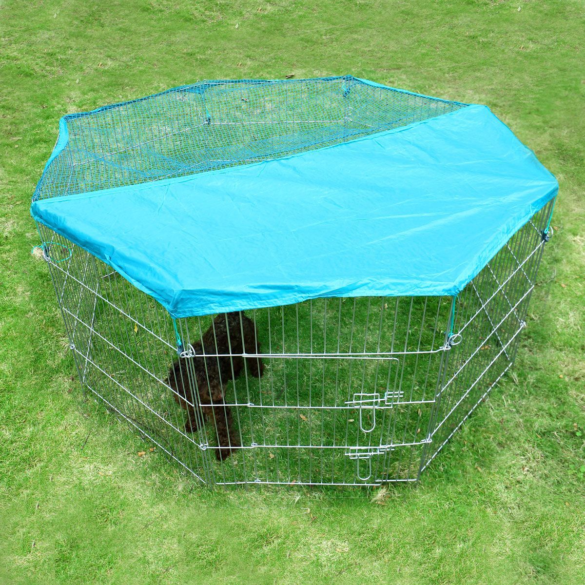 Eight Panel Pet Enclosure with Green Cover Crazy Sales