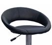 Faux Leather Bar Stool with Round Back - Black