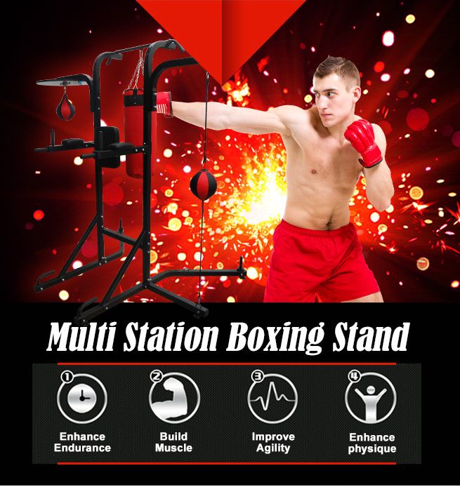 Multi-Station Boxing Stand with Power Tower - BestDeals.co.nz