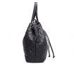 Black PU Leather Drawstring Handbag