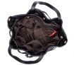 Black PU Leather Drawstring Handbag