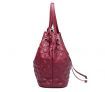 Red PU Leather Drawstring Handbag