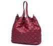 Red PU Leather Drawstring Handbag