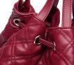 Red PU Leather Drawstring Handbag