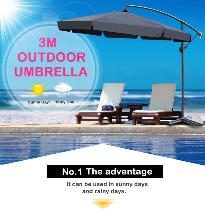3M Black Cantilever Garden Umbrella