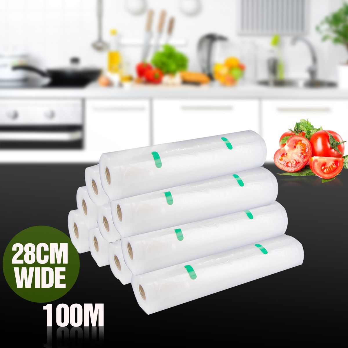 10 Rolls of 28cm x 1000cm Vacuum Sealer Bags