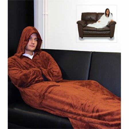 Deluxe Snuggle Wearable Blanket w/ Hood - Brown | Crazy Sales