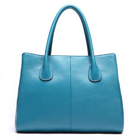 Powder Blue Leather Tote Bag