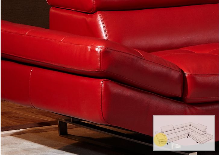 Red Genuine Leather Sofa Crazy Sales