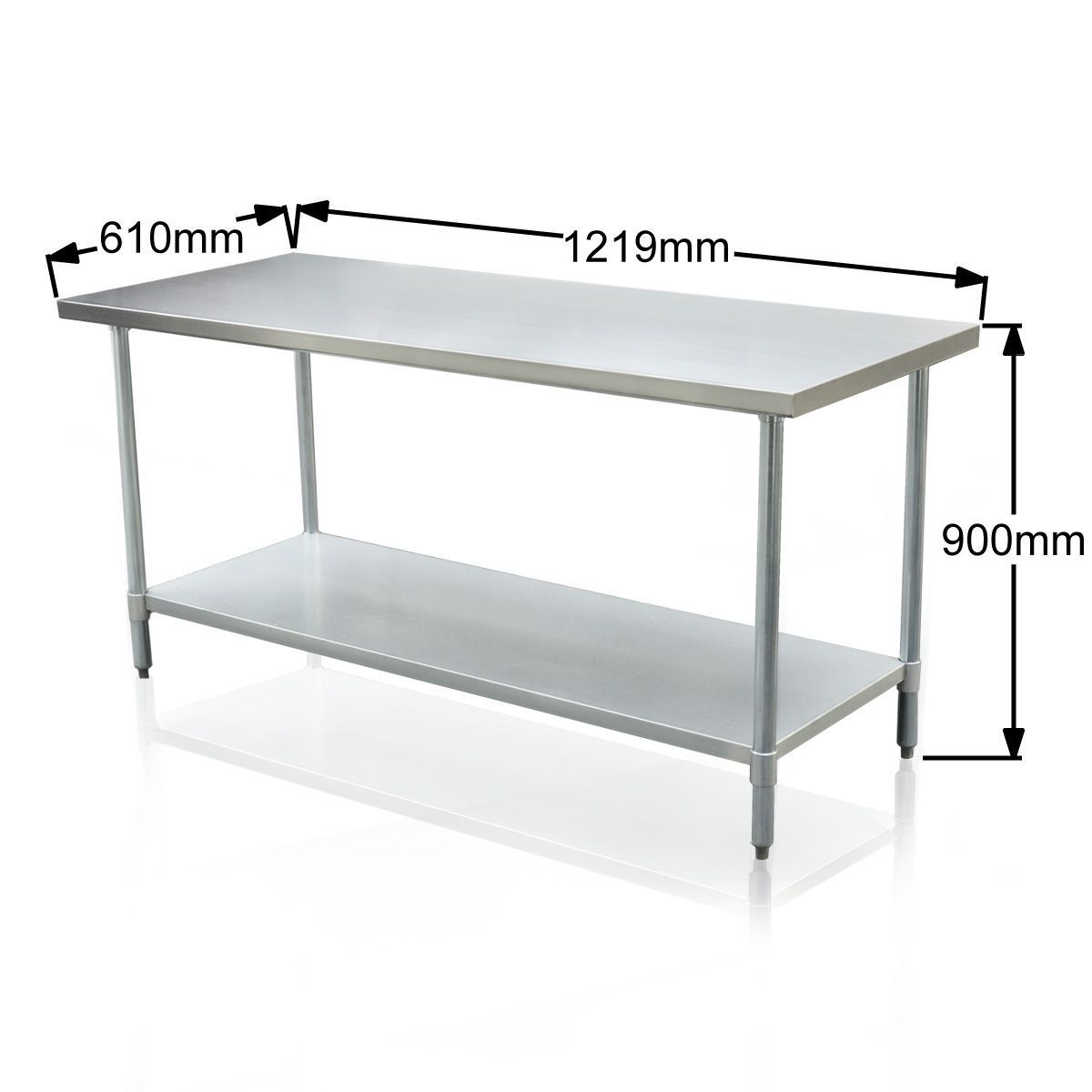 Stainless Steel Kitchen Work Bench & Catering Table (122cm x 61cm ...