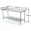 Kitchen Prep Table Cater Work Bench Table Stainless Steel W/Adjustable Feet -1524mmx610mm