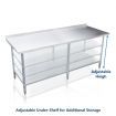 Kitchen Prep Table Cater Work Bench Table Stainless Steel W/Adjustable Feet-2438mmx610mm