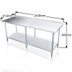 Kitchen Prep Table Cater Work Bench Table Stainless Steel W/Adjustable Feet-2438mmx610mm