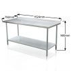 Kitchen Prep Table Cater Work Bench Table Stainless Steel W/Adjustable Feet-1524mmx762mm