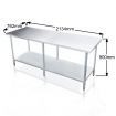 Kitchen Prep Table Cater Work Bench Table Stainless Steel W/Adjustable Feet -2134mmx762mm