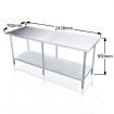 Kitchen Prep Table Cater Work Bench Table Stainless Steel W/Adjustable Feet-2438mmx762mm