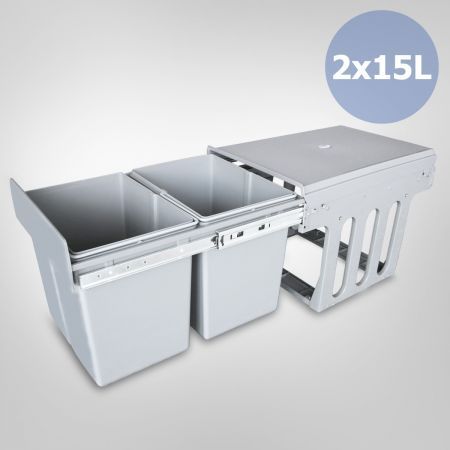 Double 15 Litre Pull Out Rubbish Bin