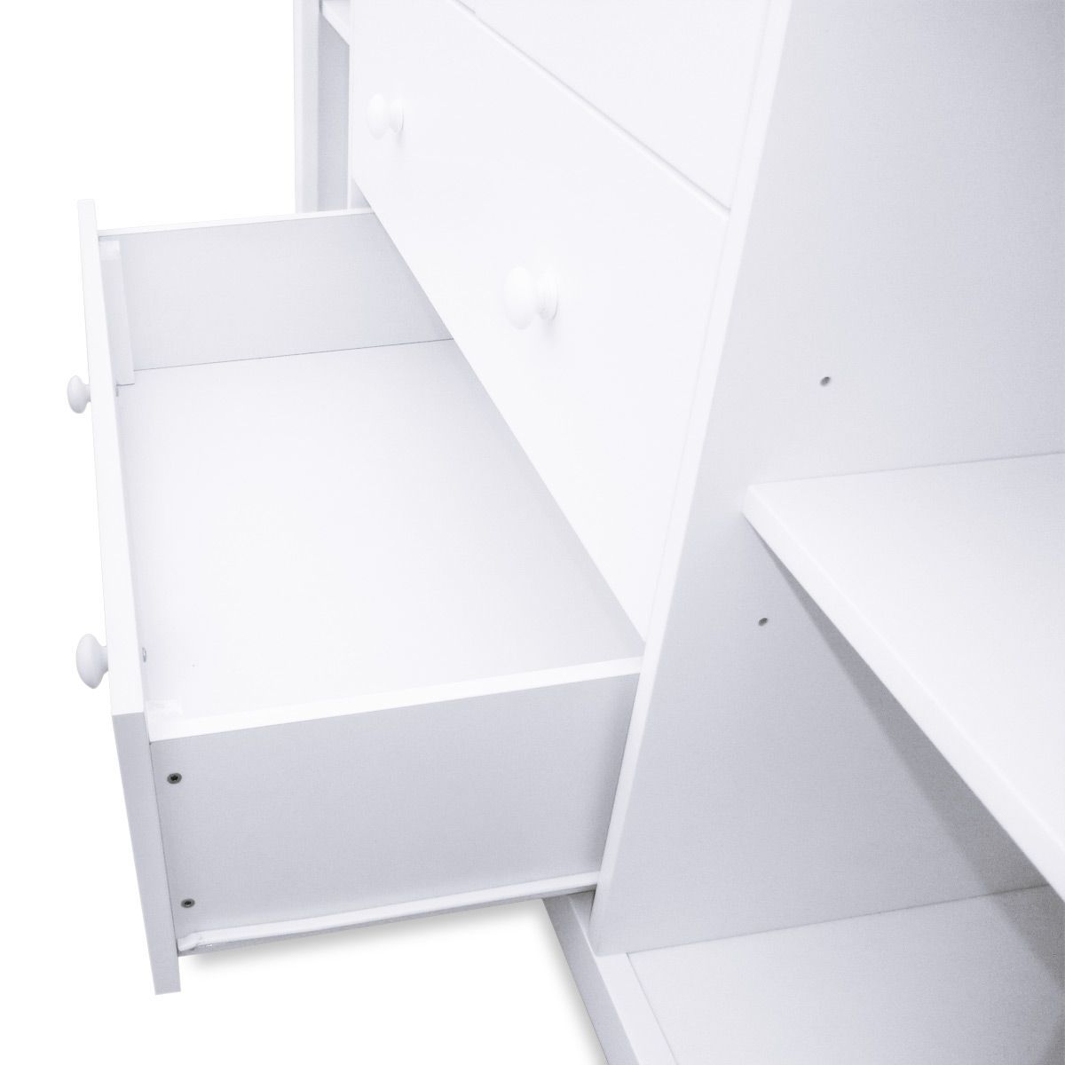 3In1 Baby Cot & Baby Changing Table with Drawers White