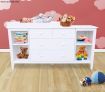 3-In-1 Baby Cot & Baby Changing Table Cabinet with Drawers - White