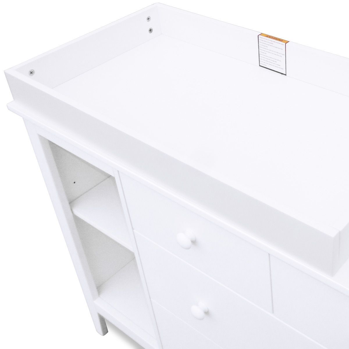 3In1 Baby Cot & Baby Changing Table with Drawers White