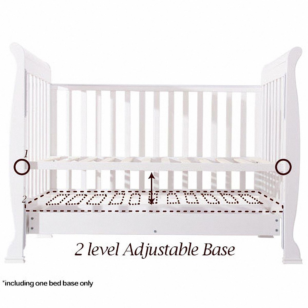 3In1 Baby Cot & Baby Changing Table with Drawers White