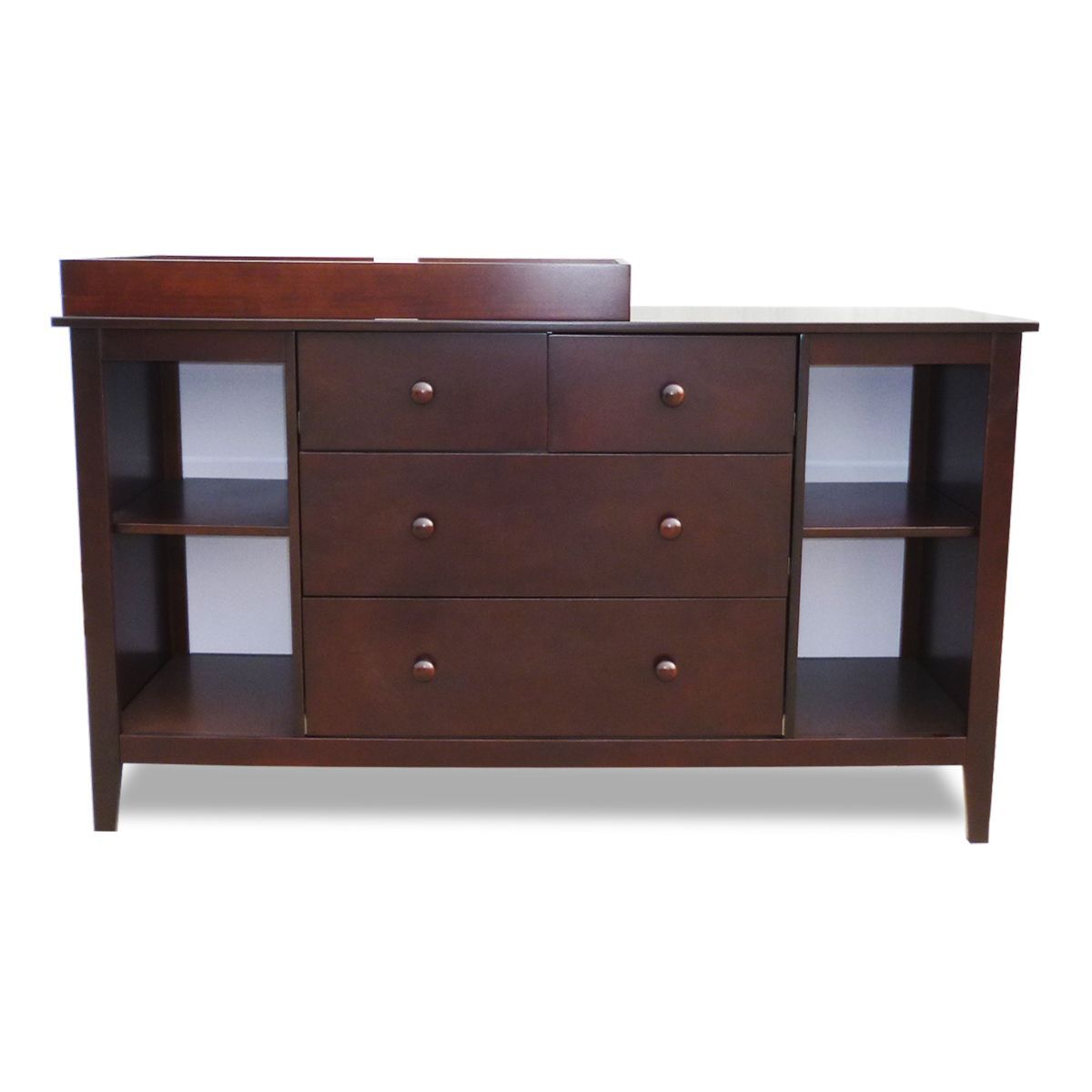 3In1 Walnut Baby Cot & Baby Changing Table with Drawers