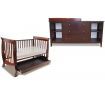 3-In-1 Walnut Baby Cot & Baby Changing Table Cabinet with Drawers - Walnut